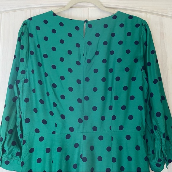 Boden Green Blue Polka Dot Sheath Dress 8 - Picture 8 of 10
